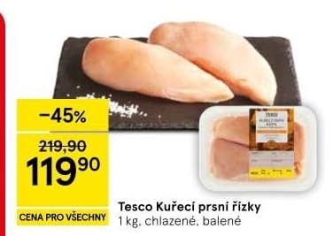 Kuřecí prsní řízky Tesco