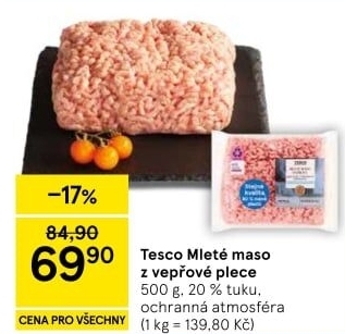 Maso mleté vepřové z plece Tesco