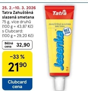 Mléka kondenzovaná slazená Tatra