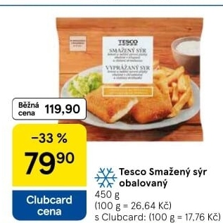 Obalovaný sýr mražený Tesco