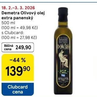 Olivový olej extra panenský Demetra Agrocreta