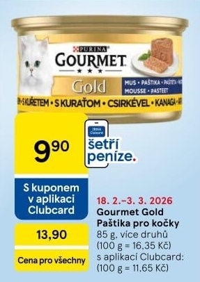Paštika pro kočky Gold Gourmet Purina