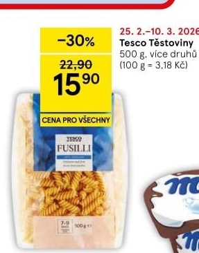 Těstoviny Tesco