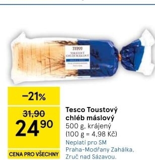 Toustový chléb Tesco