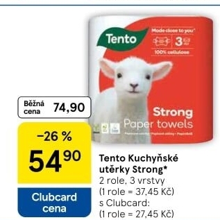 Utěrky kuchyňské 3vrstvé Strong Tento