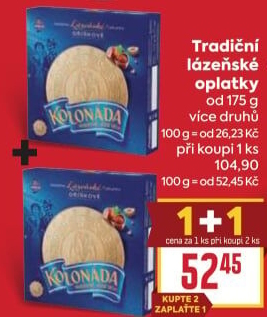 Lázeňské oplatky Kolonáda Opavia