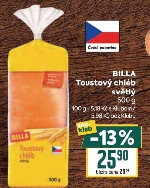 Toustový chléb Billa