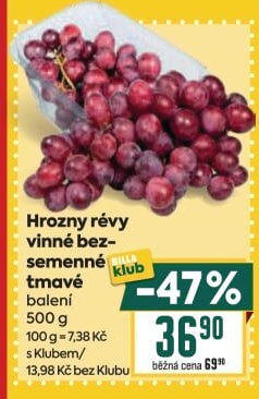 Hrozny tmavé bezsemenné