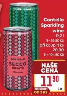 Víno perlivé Secco Contello