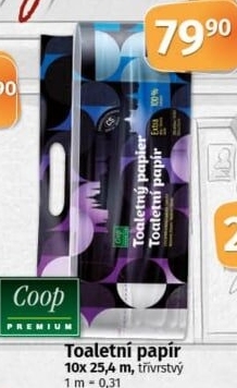 Toaletní papír 3vrstvý Coop Premium