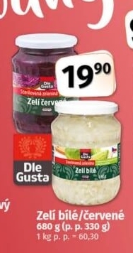 Zelí bílé sterilované Dle Gusta