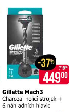 Holicí strojek pánský Gillette Mach 3 Charcoal