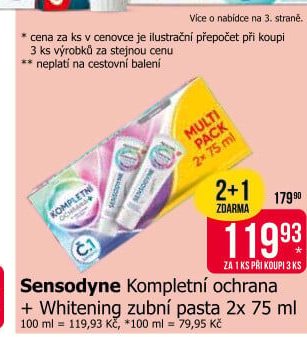 Pasta na zuby Kompletní ochrana + Whitening Sensodyne