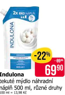 Tekuté mýdlo Indulona - náhradní náplň