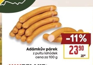 Adámkův párek Pelant Doupovské uzeniny