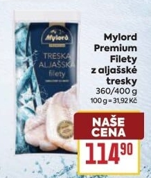 Aljašská treska filety mražená Premium Mylord