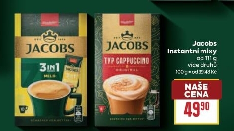 Instantní kávy porcované Jacobs