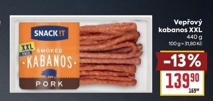 Kabanos vepřový Snack !t Tarczyński