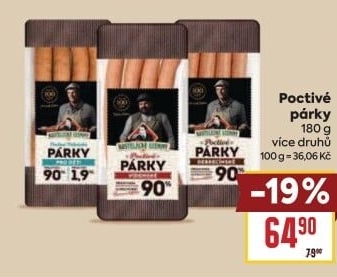 Párky poctivé Kostelecké uzeniny