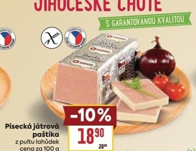 Paštika játrová písecká Maso uzeniny Písek