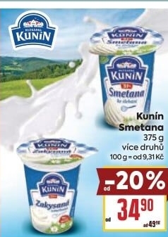 Smetany Mlékárna Kunín