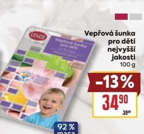 Šunka dětská vepřová nejvyšší jakosti LE&amp