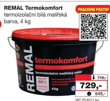 Barva malířská termoizolační Termokomfort Remal