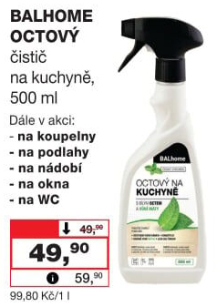 Čistič kuchyně ve spreji octový Balhome