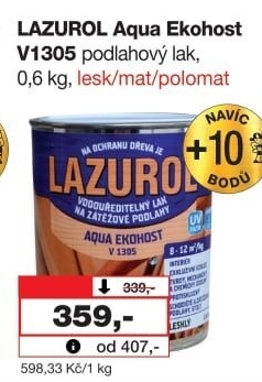 Lak na podlahu Aqua Ekohost mat Lazurol