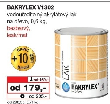Lak univerzální na dřevo Bakrylex Barvy a laky Hostivař