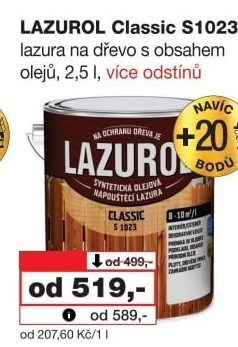 Lazura na dřevo Classic Lazurol