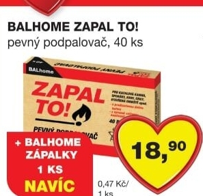 Pevný podpalovač Zapal to! Balhome