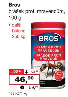 Přípravek proti mravencům prášek Bros