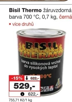 Silikonová vrchní barva Thermo Bisil