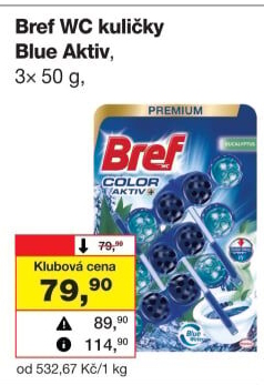 WC blok tuhý Blue Aktiv Bref