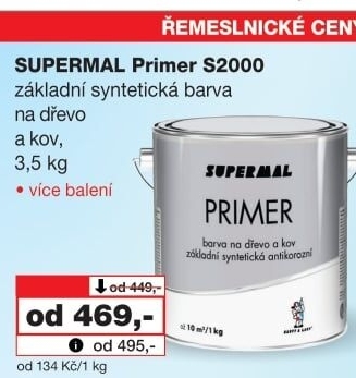 Základní barva na dřevo a kov Primer Supermal