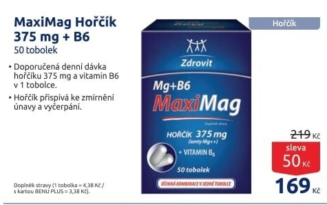 Doplněk stravy Hořčík + B6 MaxiMag Zdrovit