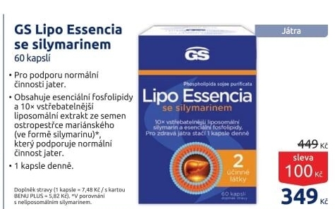 Doplněk stravyLipo Essencia se silymarinem GS