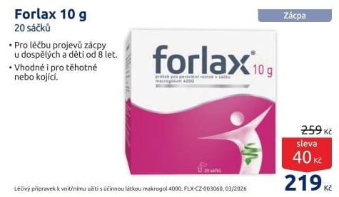 Přípravek proti zácpě Forlax