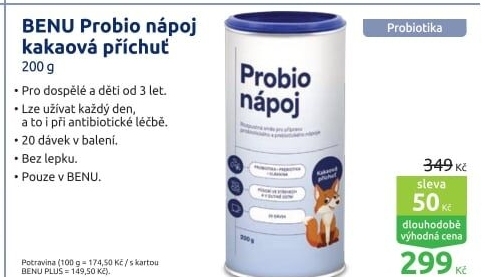Probio nápoj Benu+ - BENU Lékárna akcniletaky.com