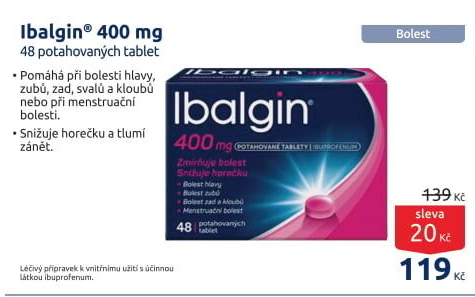 Tablety proti bolesti 400 Ibalgin