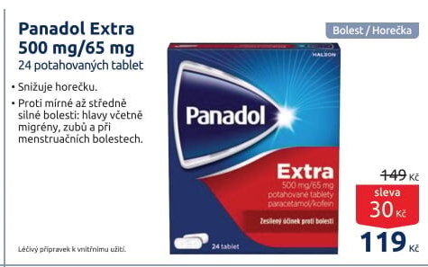 Tablety proti bolesti Extra Panadol