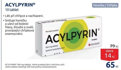 Tablety proti chřipce a bolesti Acylpyrin