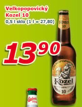 Pivo světlé výčepní 10°Velkopopovický Kozel
