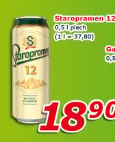 Pivo světlý ležák 12° Staropramen