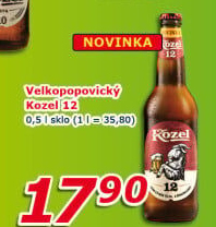 Pivo světlý ležák 12° Velkopopovický Kozel