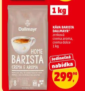 Zrnková káva Barista Crema e Aroma Dallmayr