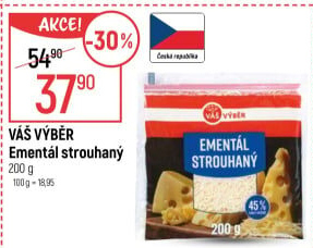 Sýr Ementál strouhaný Váš Výběr