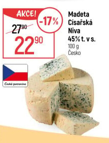 Sýr Niva Císařská 45 % Madeta
