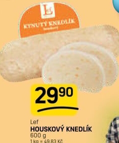 Knedlík houskový kynutý Lef
